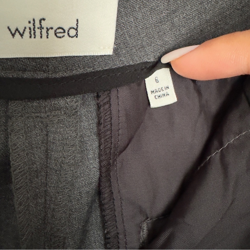 Wilfred tie front wool  pants gray size 6 - Picture 7 of 13